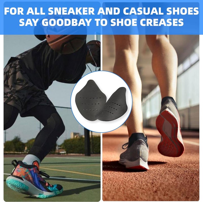 JREEPEE Shoe Crease Protectors for Sneakers, 2 Pairs Crease Guards for Air Force 1 | Shoe Shields to Prevent Creases, No Crease Inserts for Men Women (Black/White) - Image 3